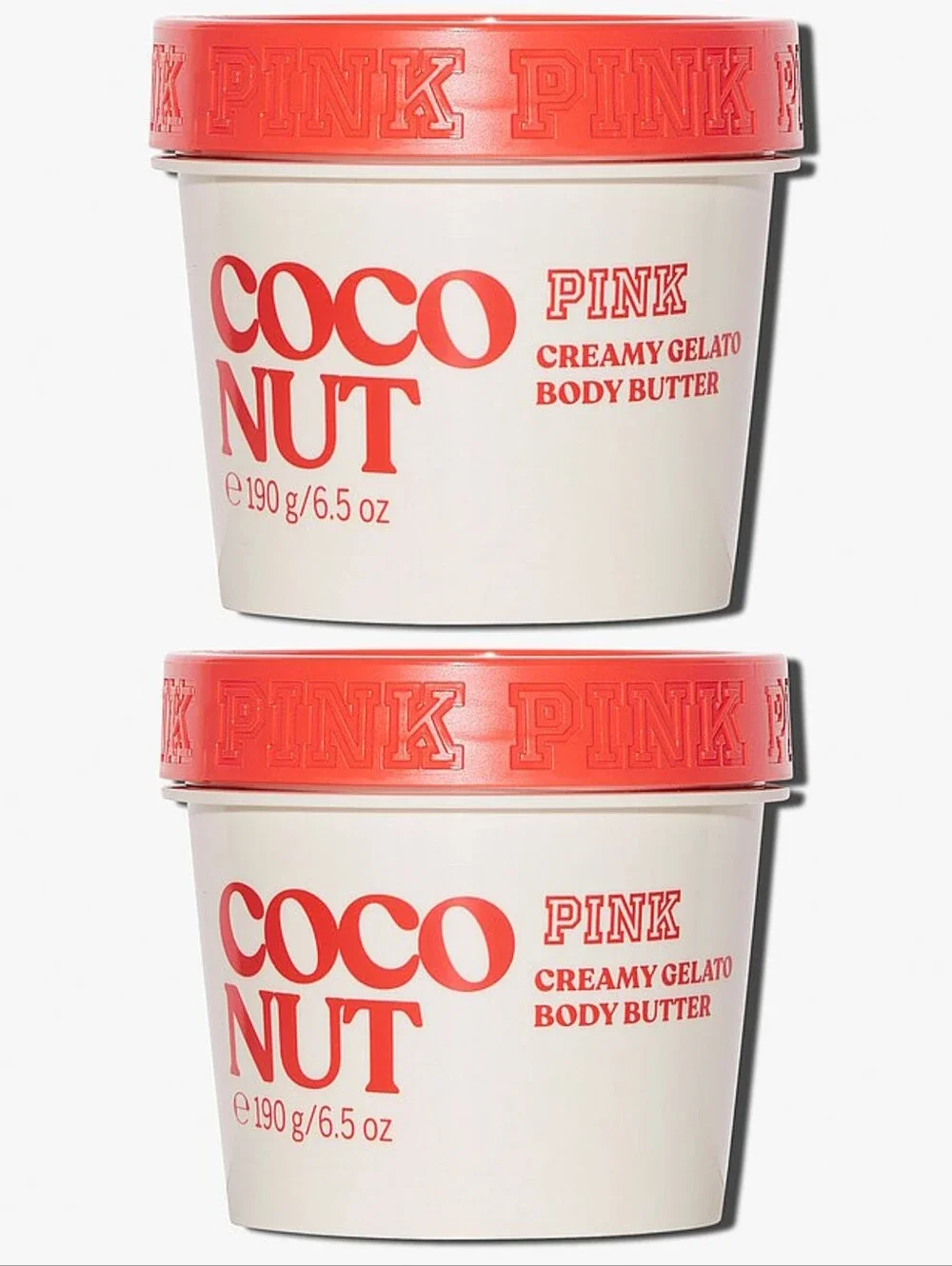 PINK Victoria's Secret Coconut Creamy Gelato Body Butter Set of 2 NEW